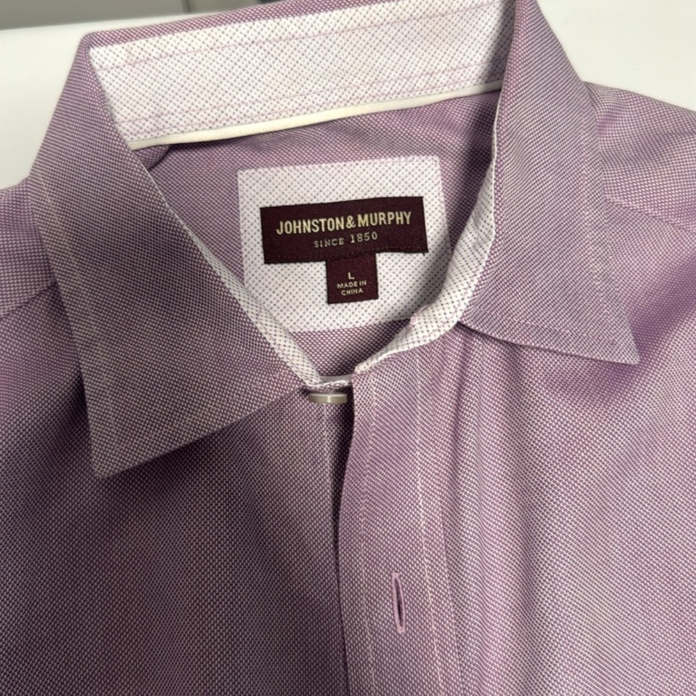 Johnston & Murphy Purple Casual Button Down Shirt